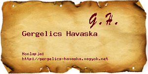 Gergelics Havaska névjegykártya